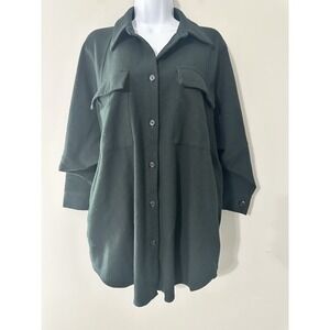 ROUCHA Tillow Oversized Boxy Button Down Shacket Shirt Jacket Green GUC Size S